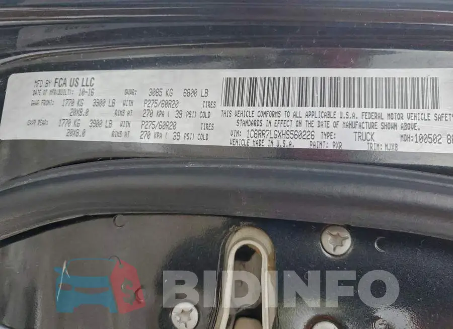 1C6RR7LGXHS560226 Photo# 12