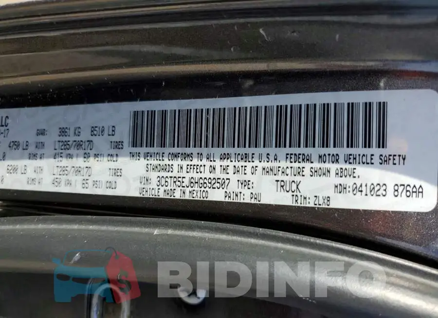 3C6TR5EJ6HG692507 Photo# 13