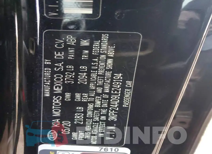 3KPF24AD9LE249194 Photo# 12