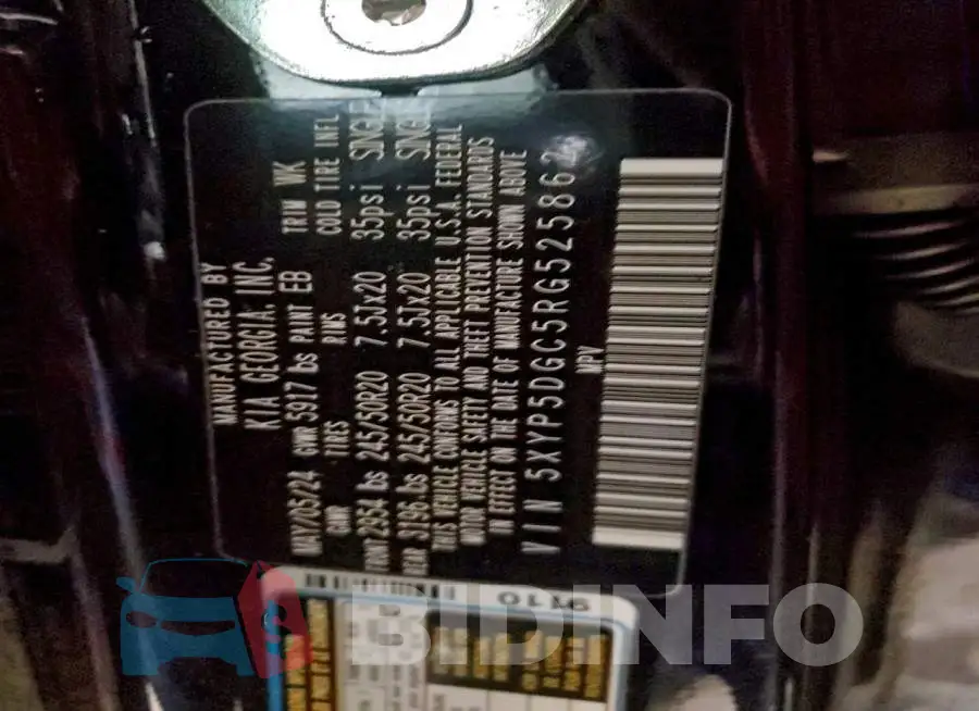 5XYP5DGC5RG525862 Photo# 13