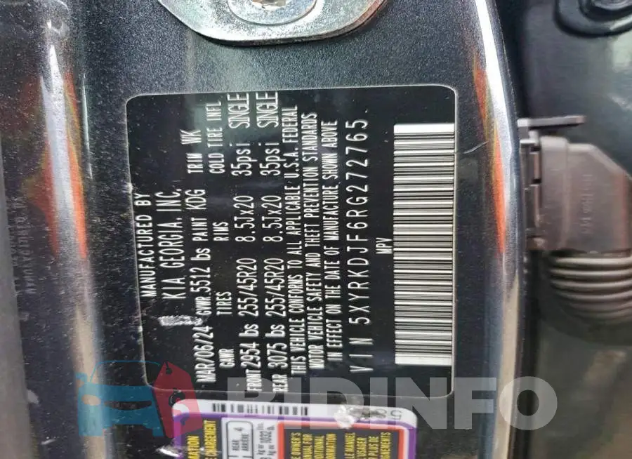5XYRKDJF6RG272765 Photo# 13