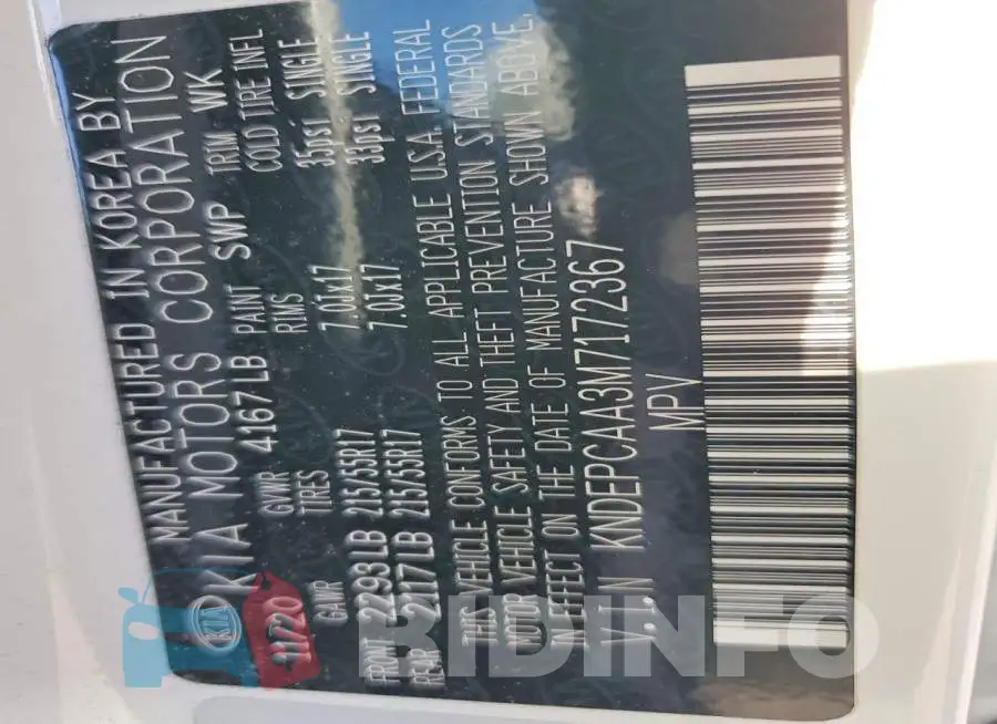 KNDEPCAA3M7172367 Photo# 12