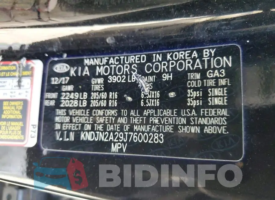 KNDJN2A29J7600283 Photo# 12