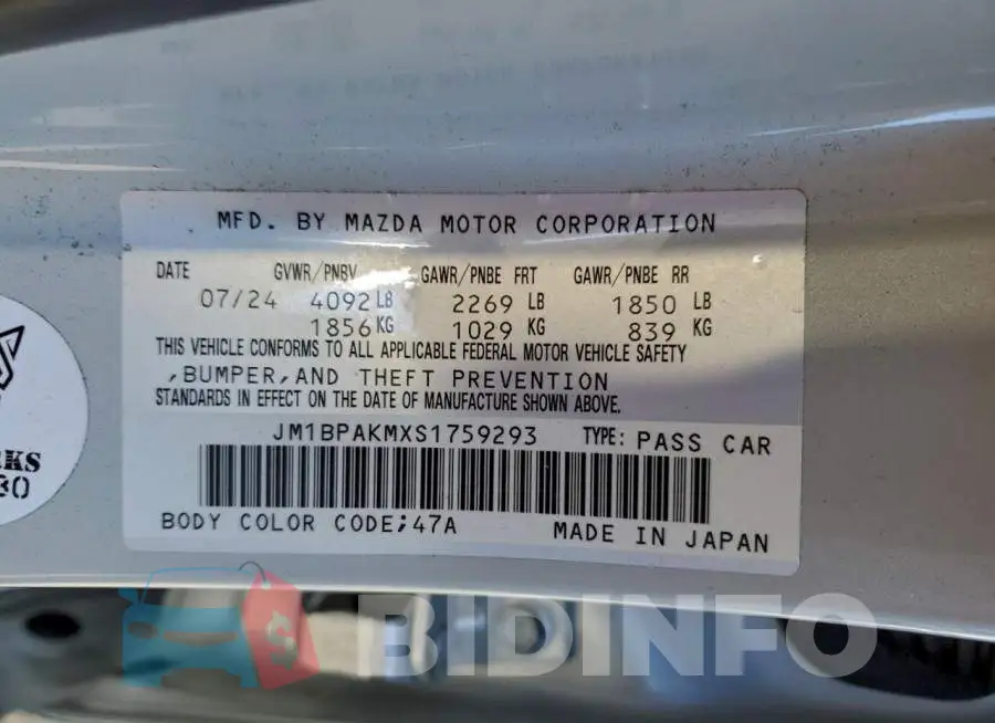 JM1BPAKMXS1759293 Photo# 13