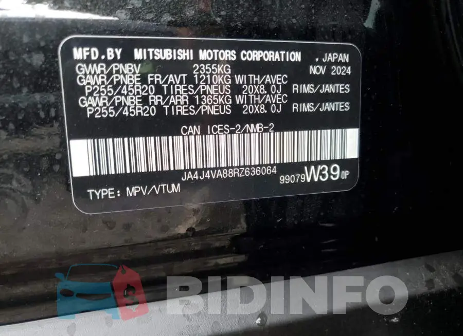 JA4J4VA88RZ636064 Photo# 14