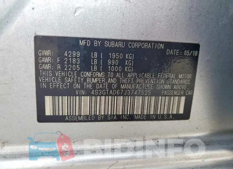 4S3GTAD67J3747525 Photo# 13