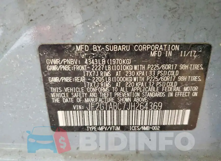 JF2GTABC7JH264369 Photo# 13