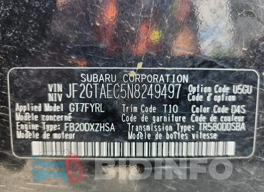 JF2GTAEC5N8249497 Photo# 13