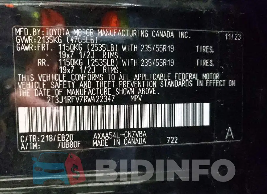 2T3J1RFV7RW422347 Photo# 14