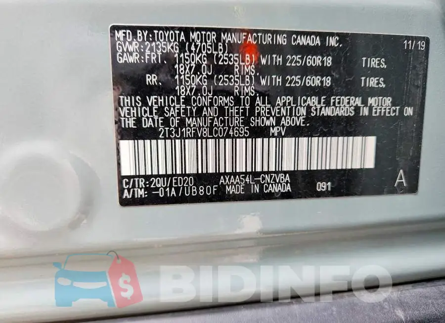 2T3J1RFV8LC074695 Photo# 13
