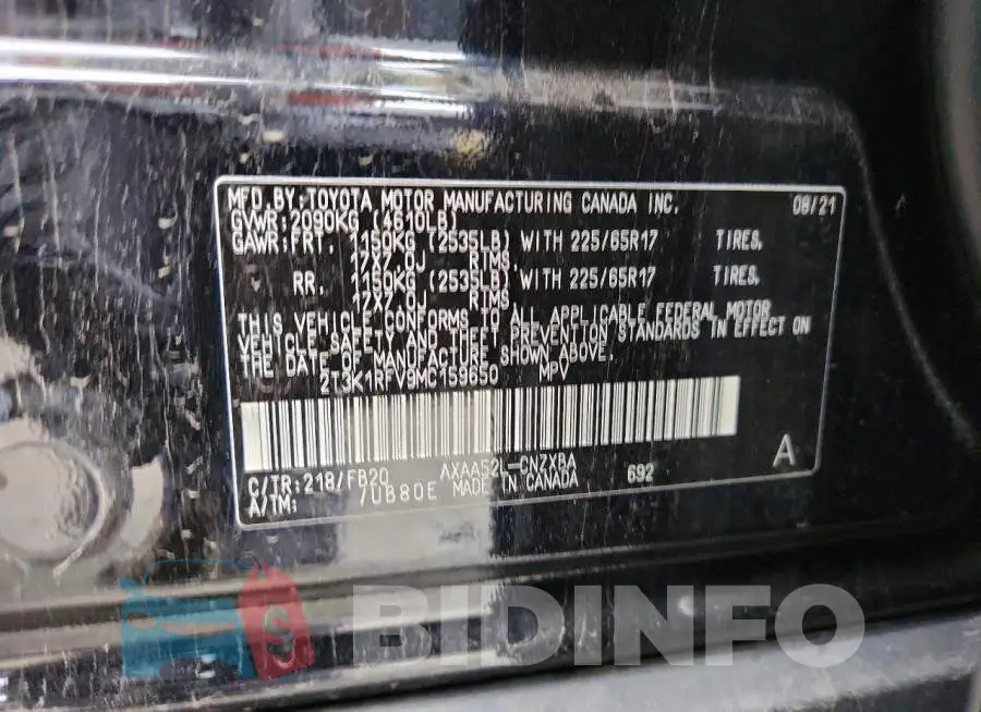2T3K1RFV9MC159650 Photo# 13