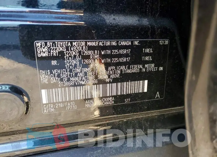 2T3R6RFV7MW008966 Photo# 12