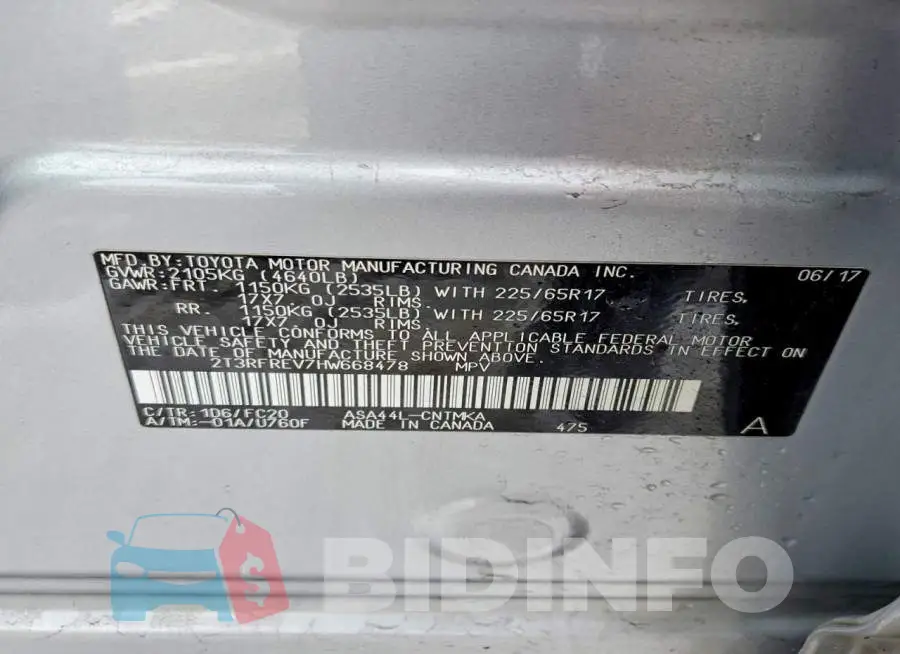 2T3RFREV7HW668478 Photo# 13