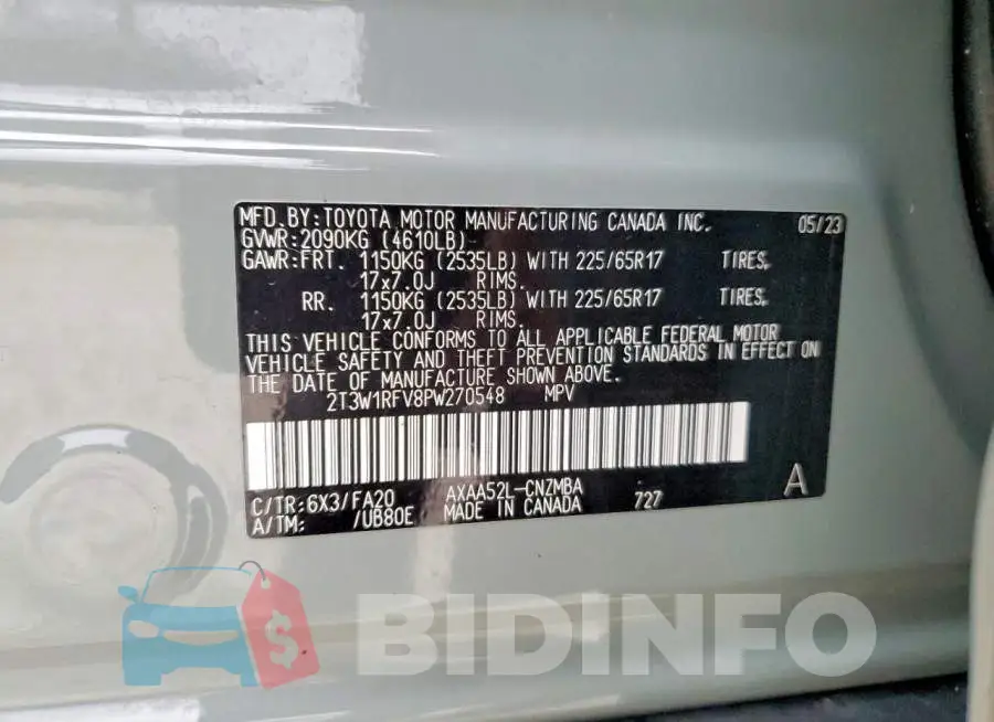2T3W1RFV8PW270548 Photo# 14