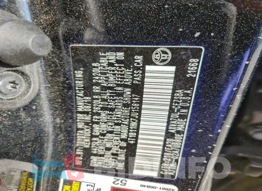 4T1B11HK7JU158147 Photo# 13