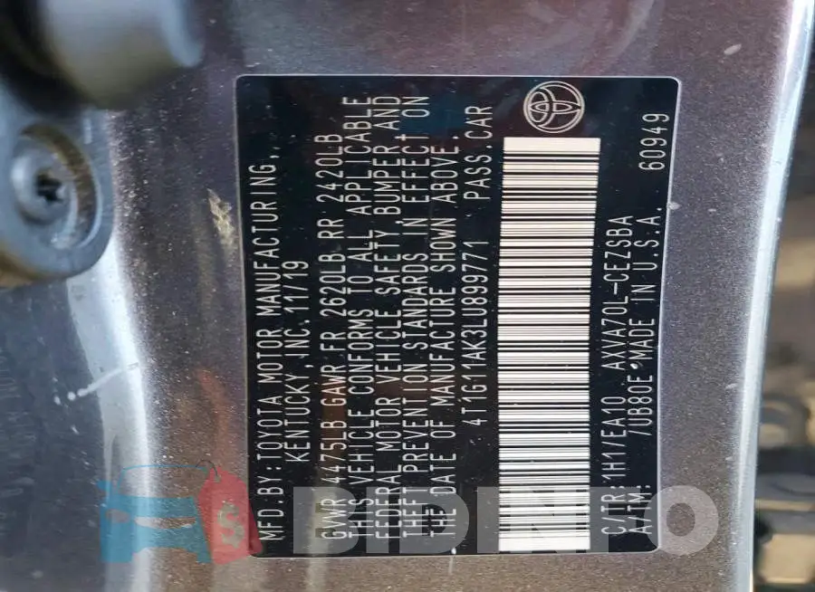 4T1G11AK3LU899771 Photo# 12