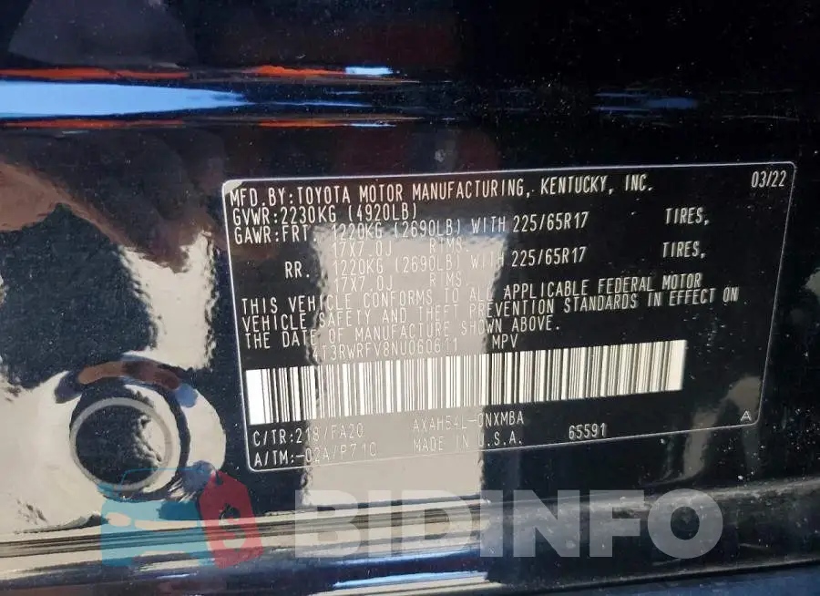 4T3RWRFV8NU060611 Photo# 13