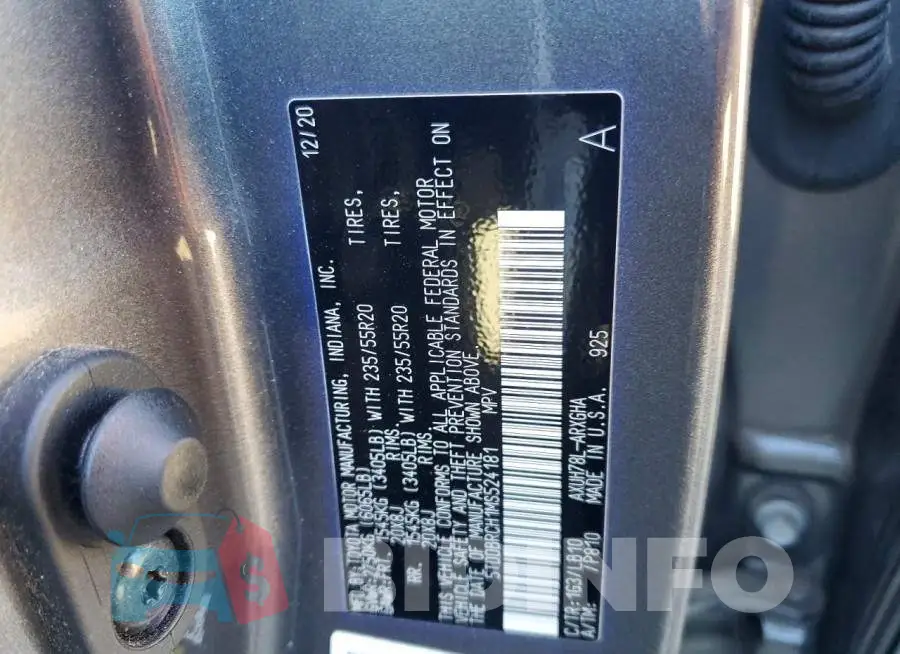 5TDDBRCH1MS524181 Photo# 13