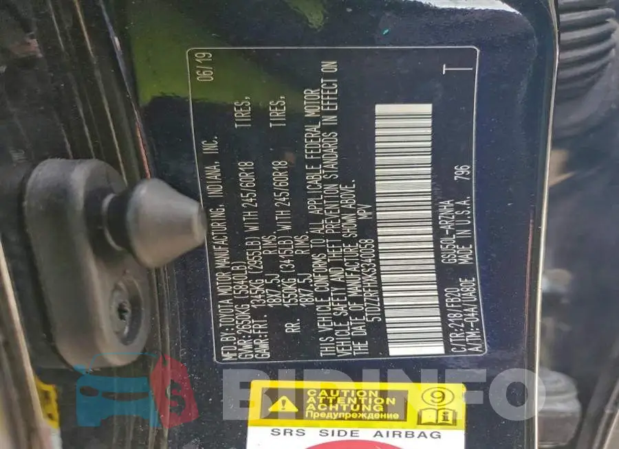5TDZZRFHXKS340058 Photo# 14