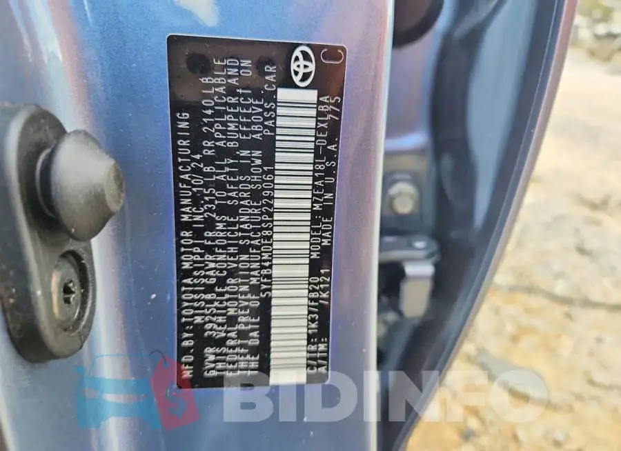 5YFB4MDE8SP229061 Photo# 13