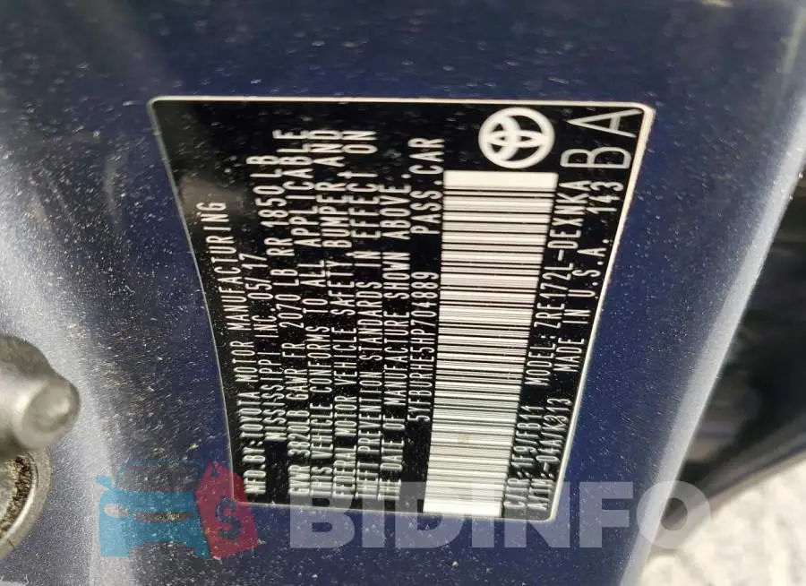 5YFBURHE5HP704889 Photo# 12