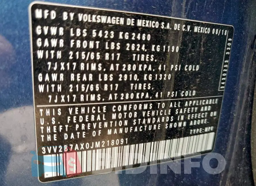 3VV2B7AX0JM218091 Photo# 12