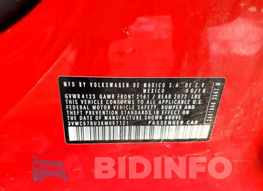 3VWC57BU3KM057121 Photo# 12