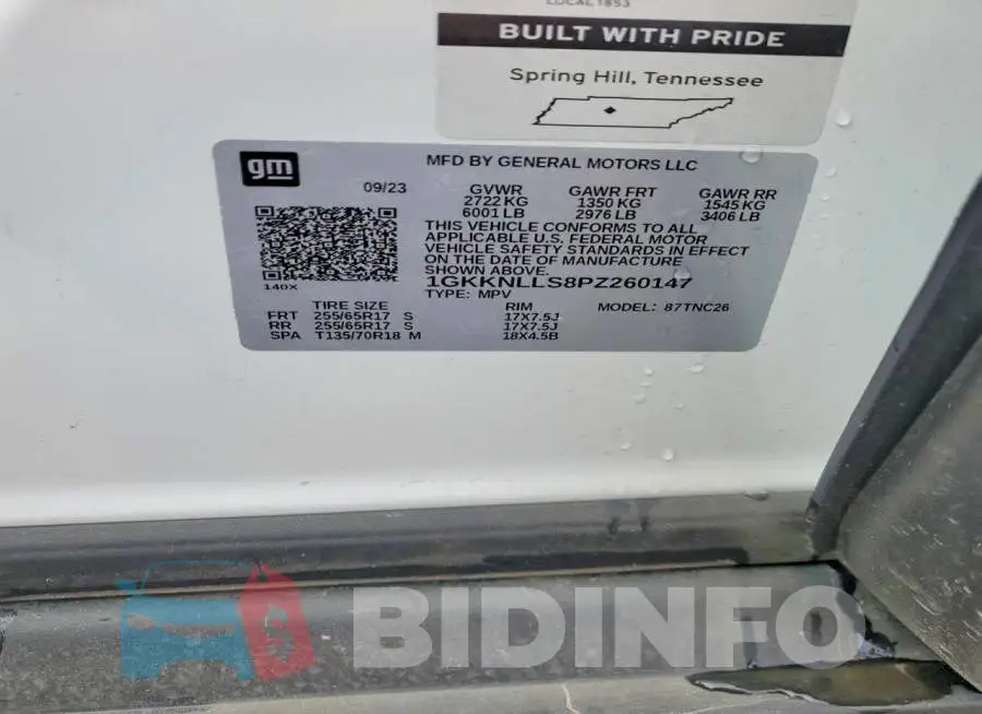 1GKKNLLS8PZ260147 Photo# 13