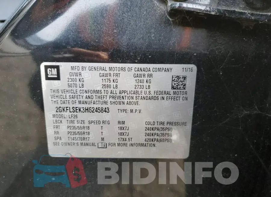 2GKFLSEK3H6245843 Photo# 12