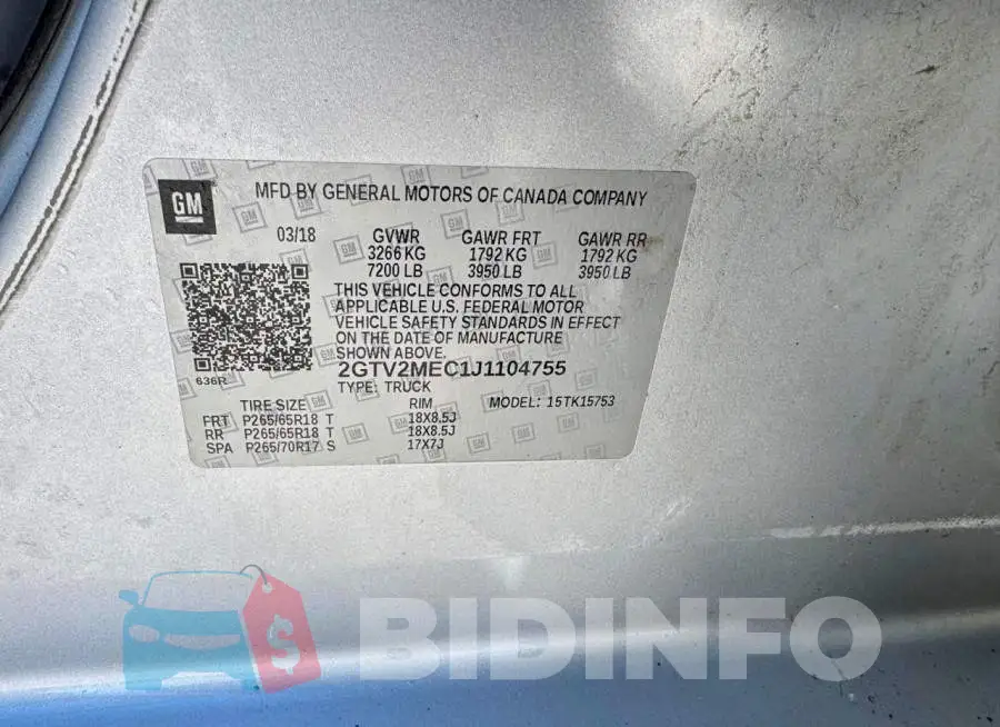 2GTV2MEC1J1104755 Photo# 12