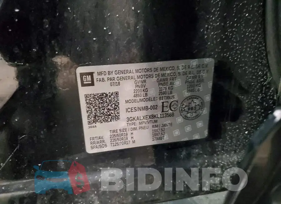 3GKALXEX8KL113568 Photo# 14