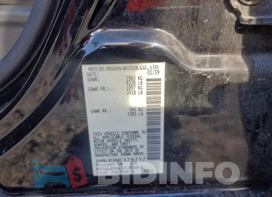 1N4BL4CV6KC176752 Photo# 12