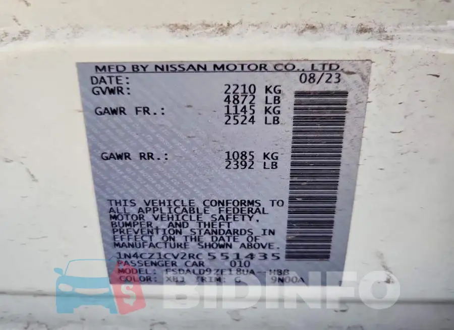 1N4CZ1CV2RC551435 Photo# 12