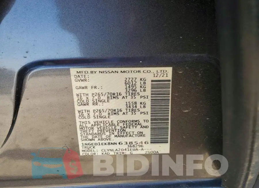 1N6ED1EK8NN638546 Photo# 13