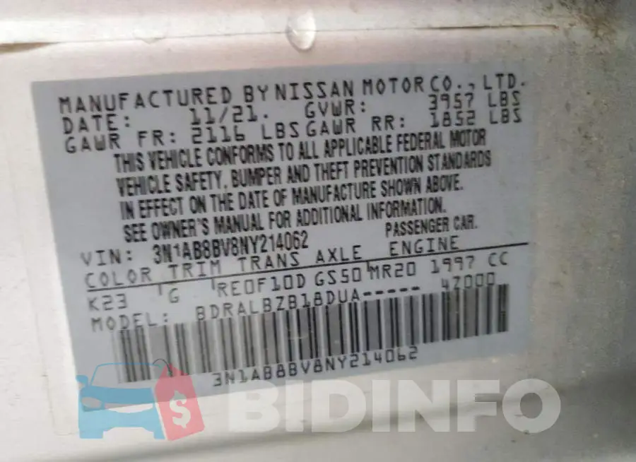3N1AB8BV8NY214062 Photo# 12