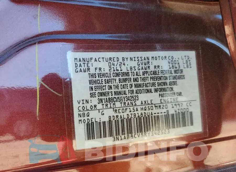 3N1AB8CV5RY342523 Photo# 12