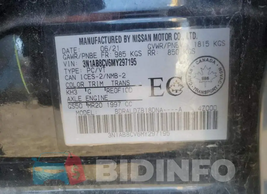 3N1AB8CV6MY297195 Photo# 12