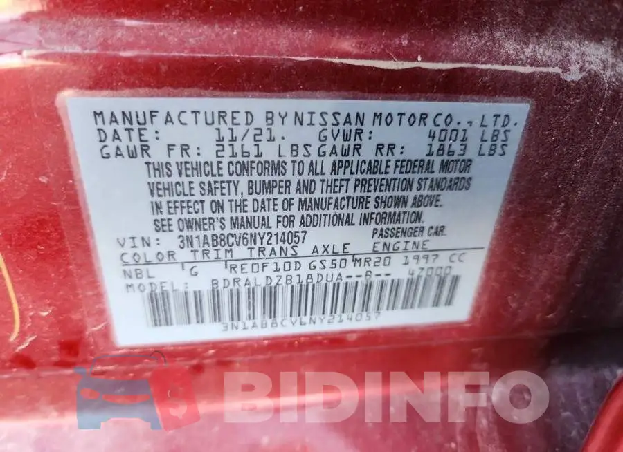3N1AB8CV6NY214057 Photo# 13