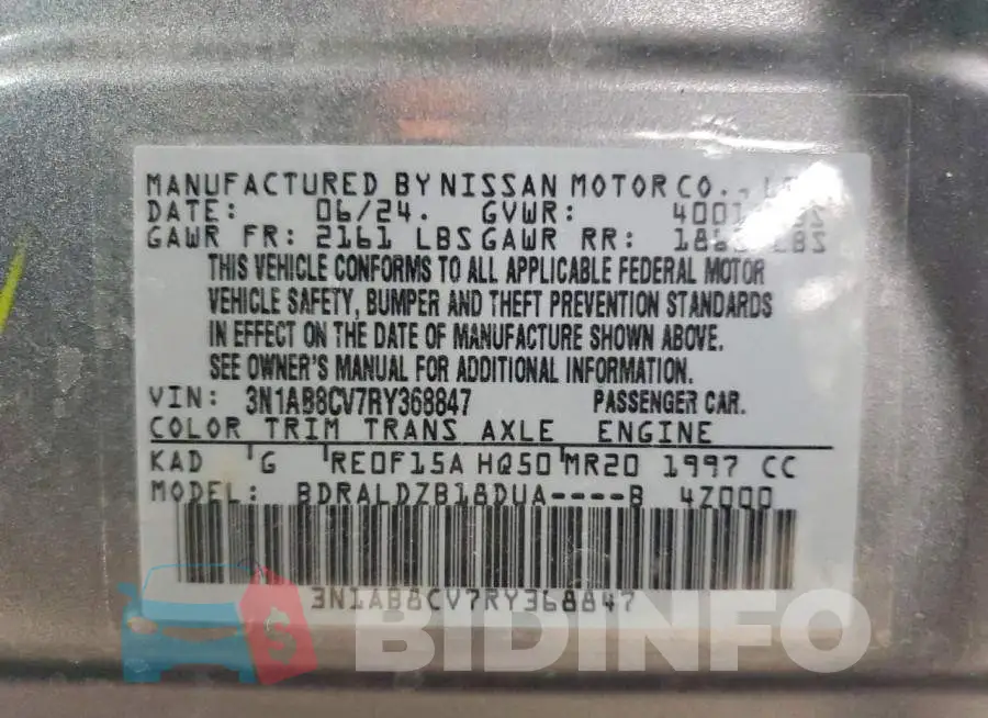 3N1AB8CV7RY368847 Photo# 13