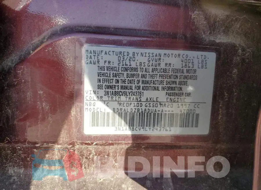 3N1AB8CV9LY243761 Photo# 13