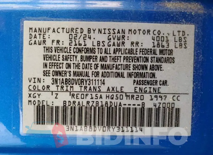 3N1AB8DV0RY311114 Photo# 13