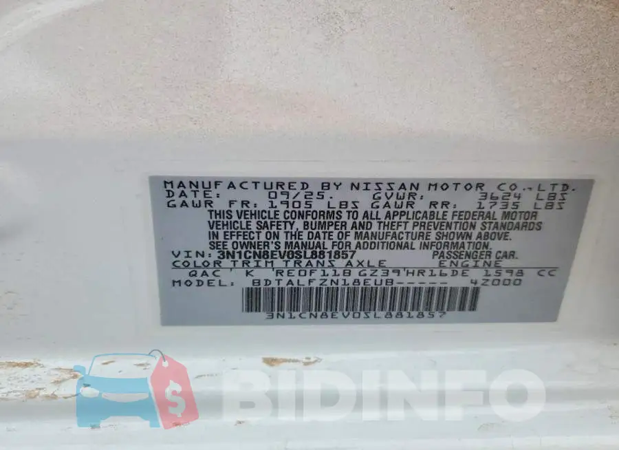 3N1CN8EV0SL881857 Photo# 12