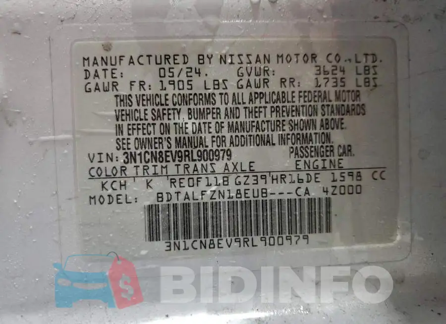 3N1CN8EV9RL900979 Photo# 14