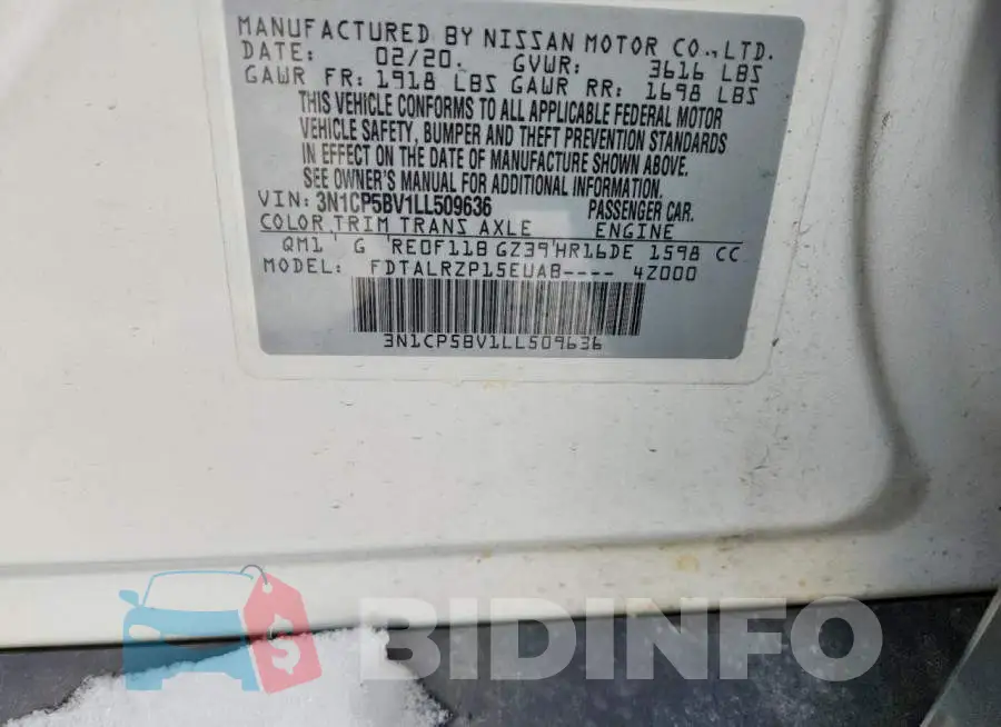 3N1CP5BV1LL509636 Photo# 13