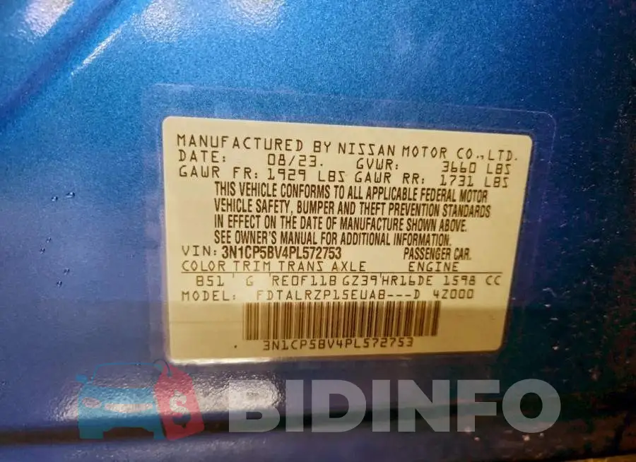 3N1CP5BV4PL572753 Photo# 13
