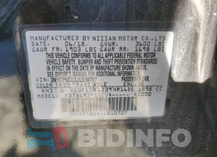 3N1CP5CUXJL510707 Photo# 12