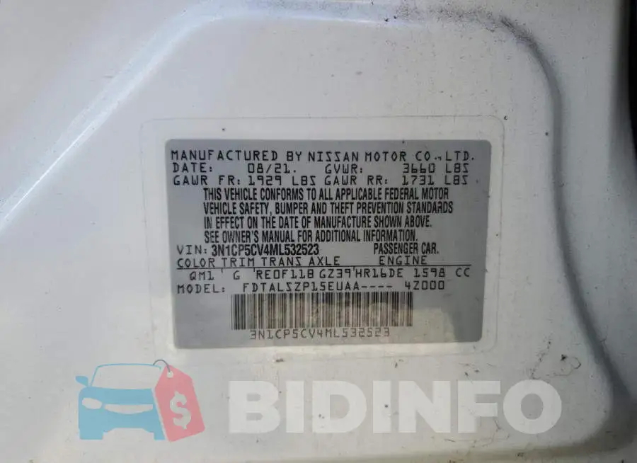 3N1CP5CV4ML532523 Photo# 13