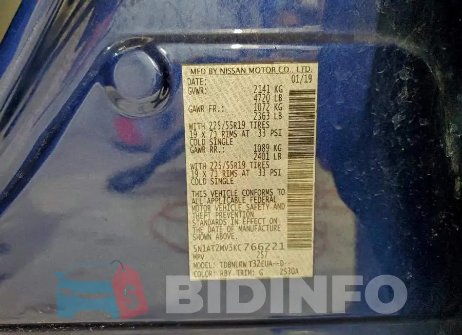 5N1AT2MV5KC766221 Photo# 13
