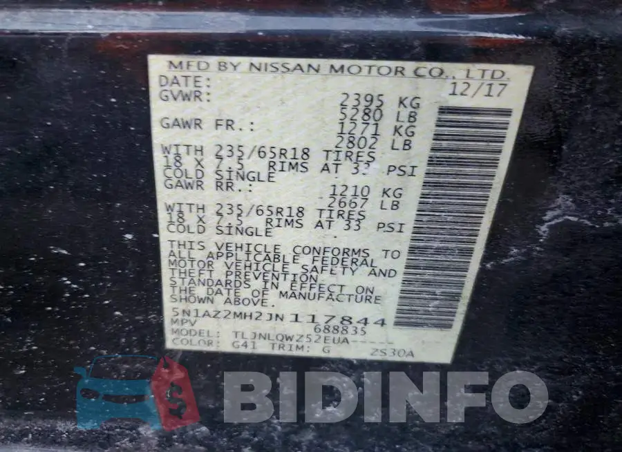 5N1AZ2MH2JN117844 Photo# 14