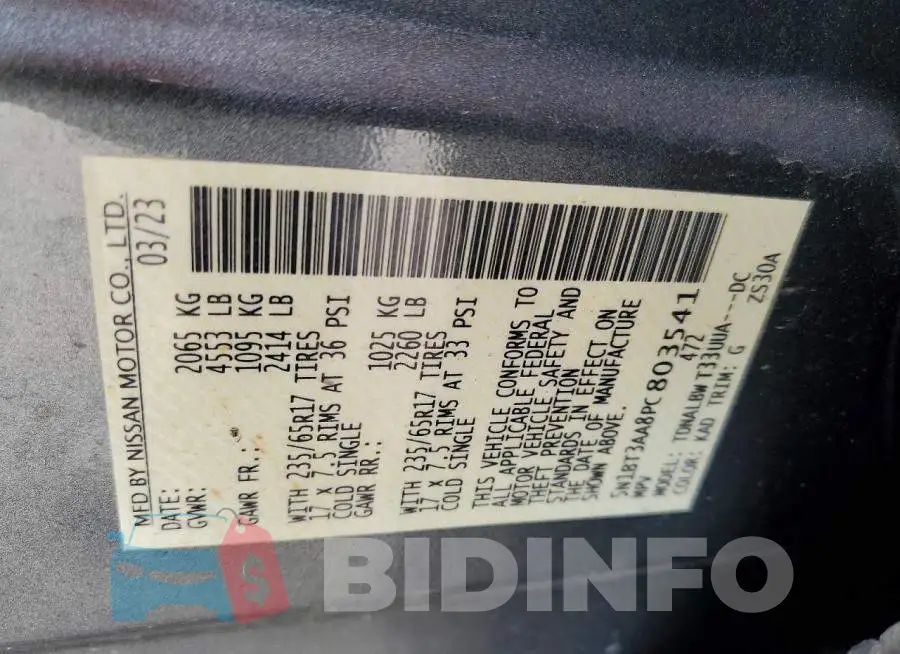 5N1BT3AA8PC803541 Photo# 13
